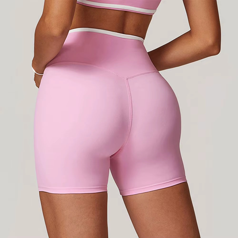 Women Yoga Shorts High Waist Workout Shorts Lift Butt Fitness Shorts New V-Shaped Waist Tights Gym Leggings Running Short Pants