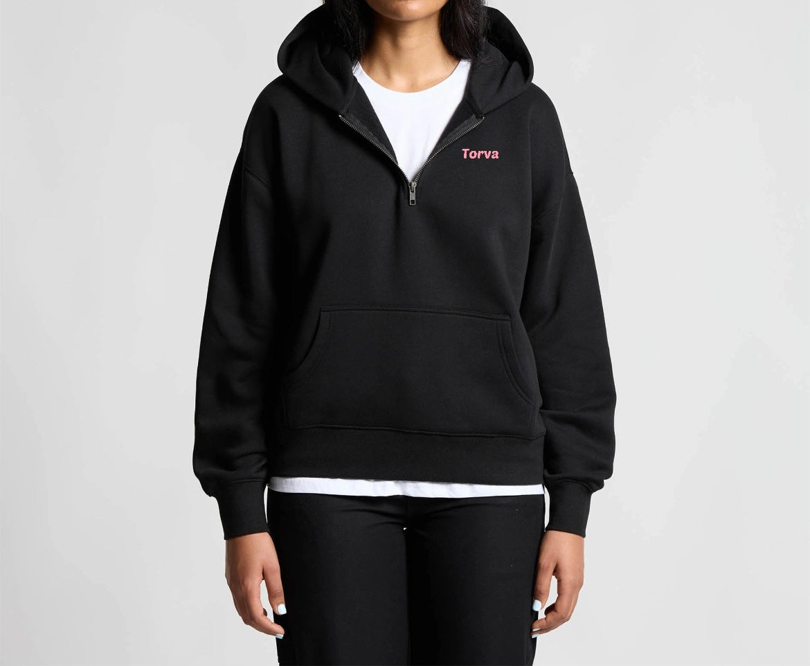 Damen Relax Half Zip Hood