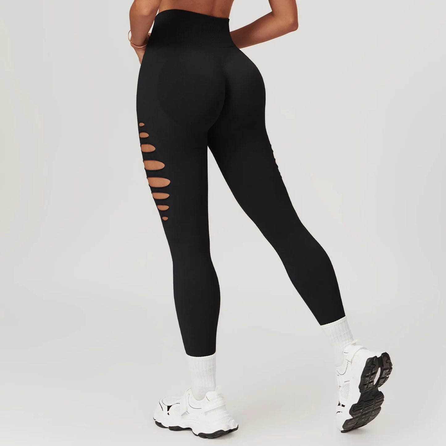 Seamless Yoga Pants Hollowing Out Leggings Women Fitness Leggings Running Tights Sports Leggings High Waist Workout Gym Clothing