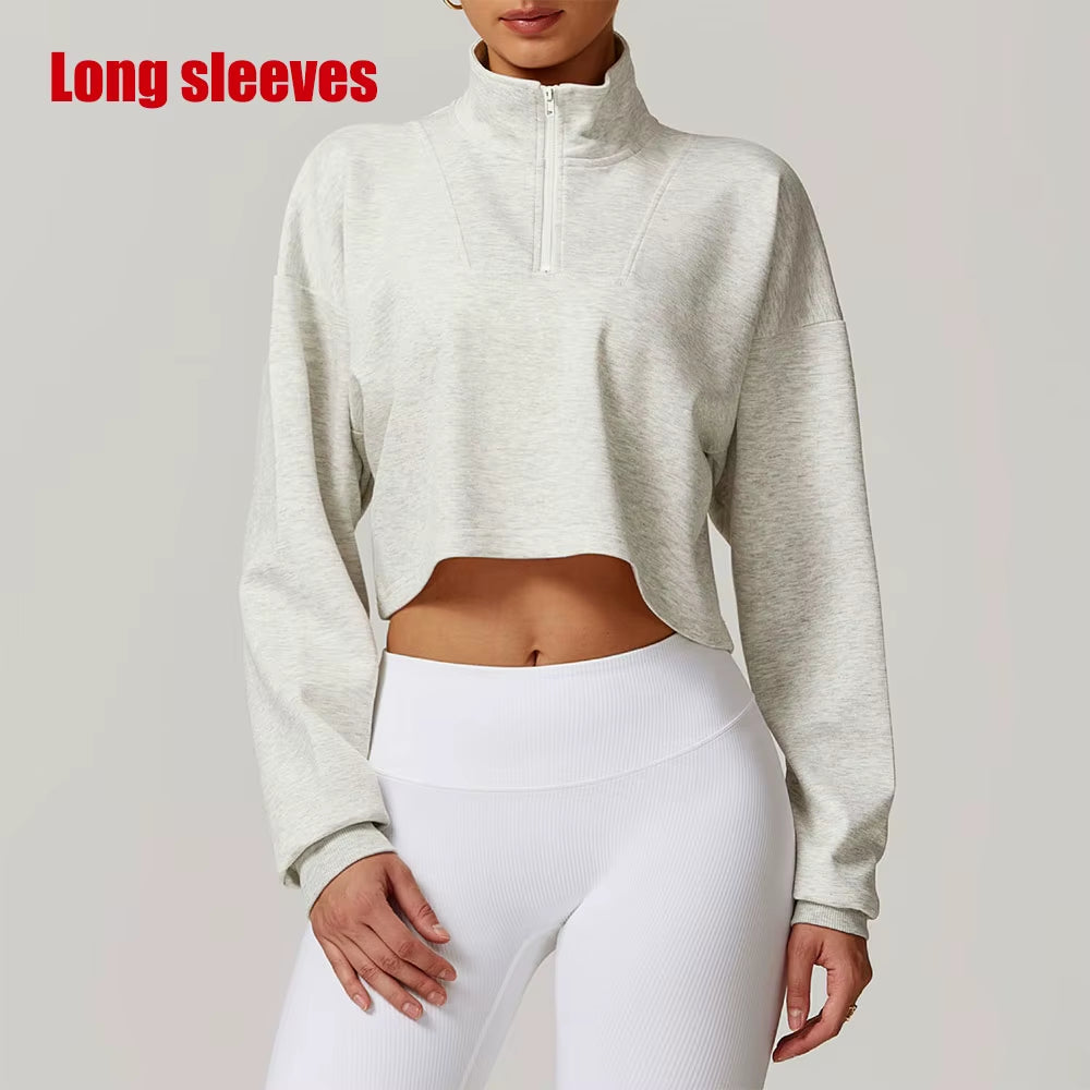 Winter Women'S Long Sleeved Sports Hoodie Jacket Women'S Top Casual Loose Hoodie Running Fitness Zipper Sports Clothes