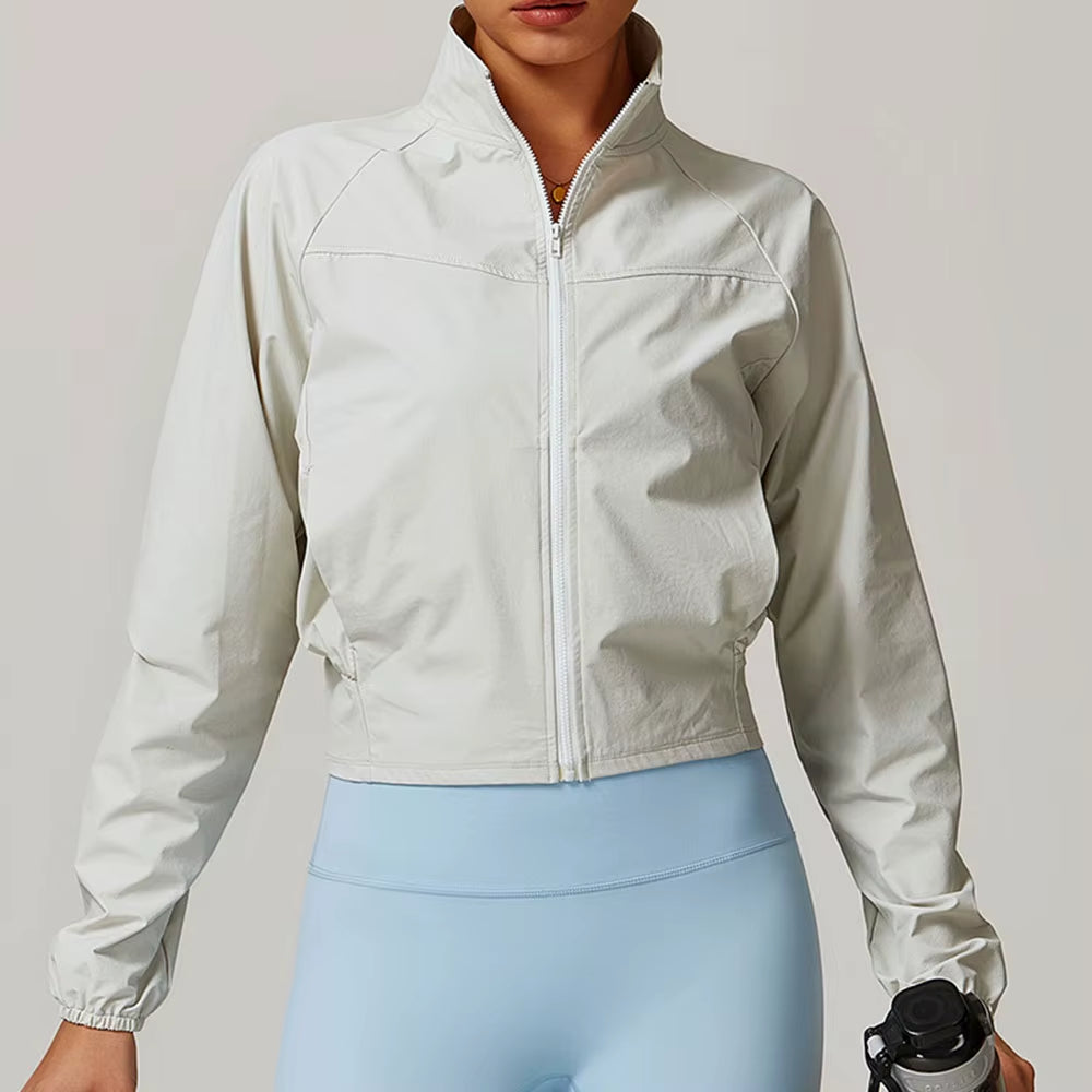 Yoga Long Sleeve Women'S Jackets Windproof Running Coat Gym Push up Fitness Tight Tops Quick-Dry Breathable Sports Jacket Women